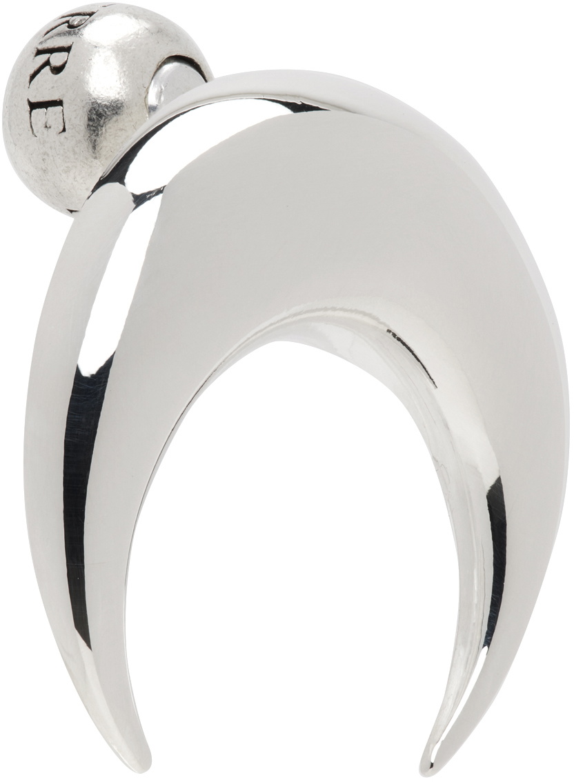 Marine Serre Silver Regenerated Moon Stud Single Earring