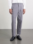 Thom Browne - Carpenter Cropped Straight-Leg Belted Cotton Trousers - Gray