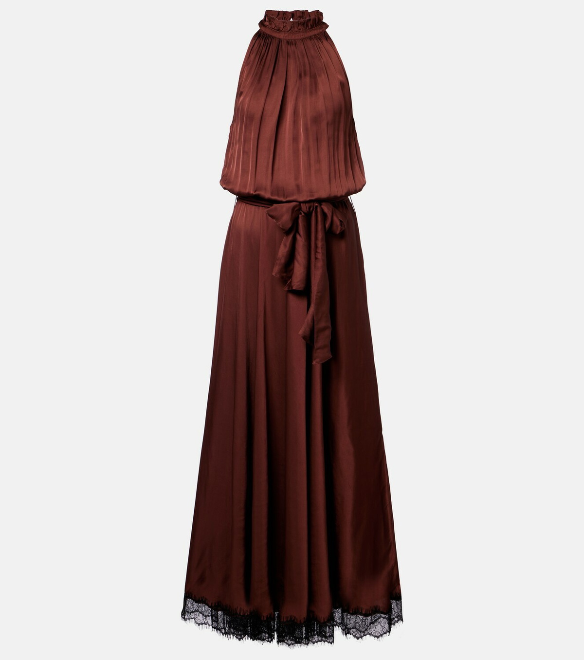 Poupette St Barth Nina halterneck satin maxi dress