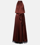 Poupette St Barth Nina halterneck satin maxi dress