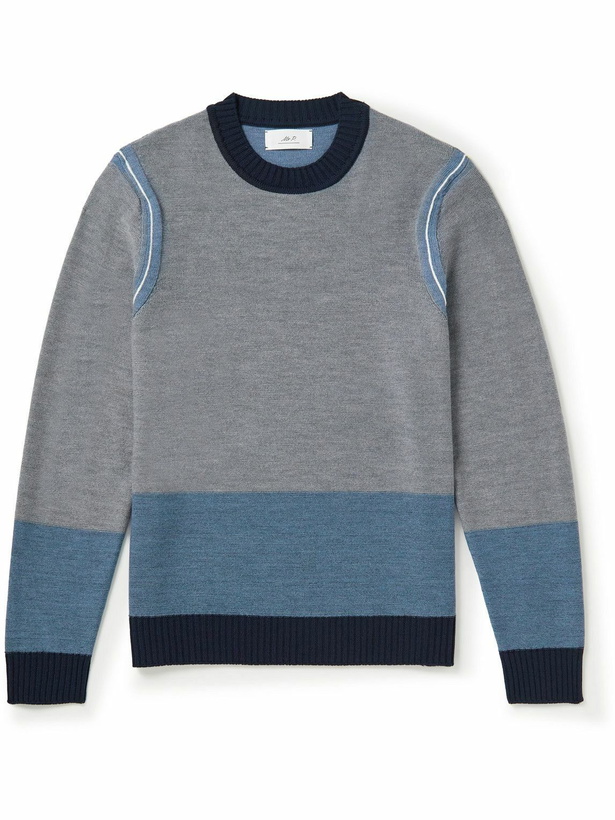 Photo: Mr P. - Colour-Block Merino Wool Sweater - Gray