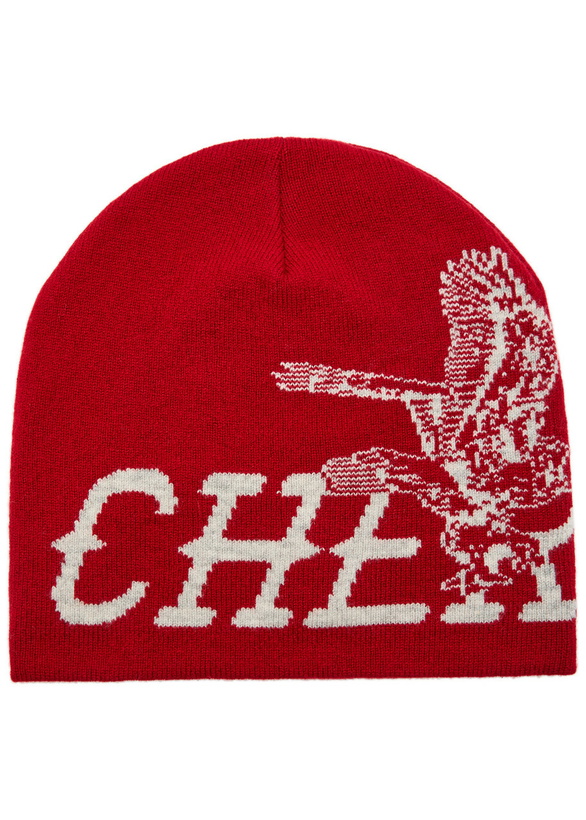 Photo: Cherry Los Angeles Flying Cherry Wool and Cashmere-blend Skull cap - Red - One Size