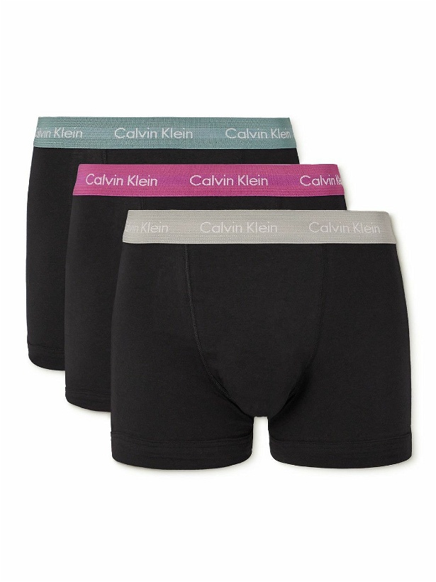 Photo: Calvin Klein Underwear - Three-Pack Stretch-Cotton Boxer Briefs - Black