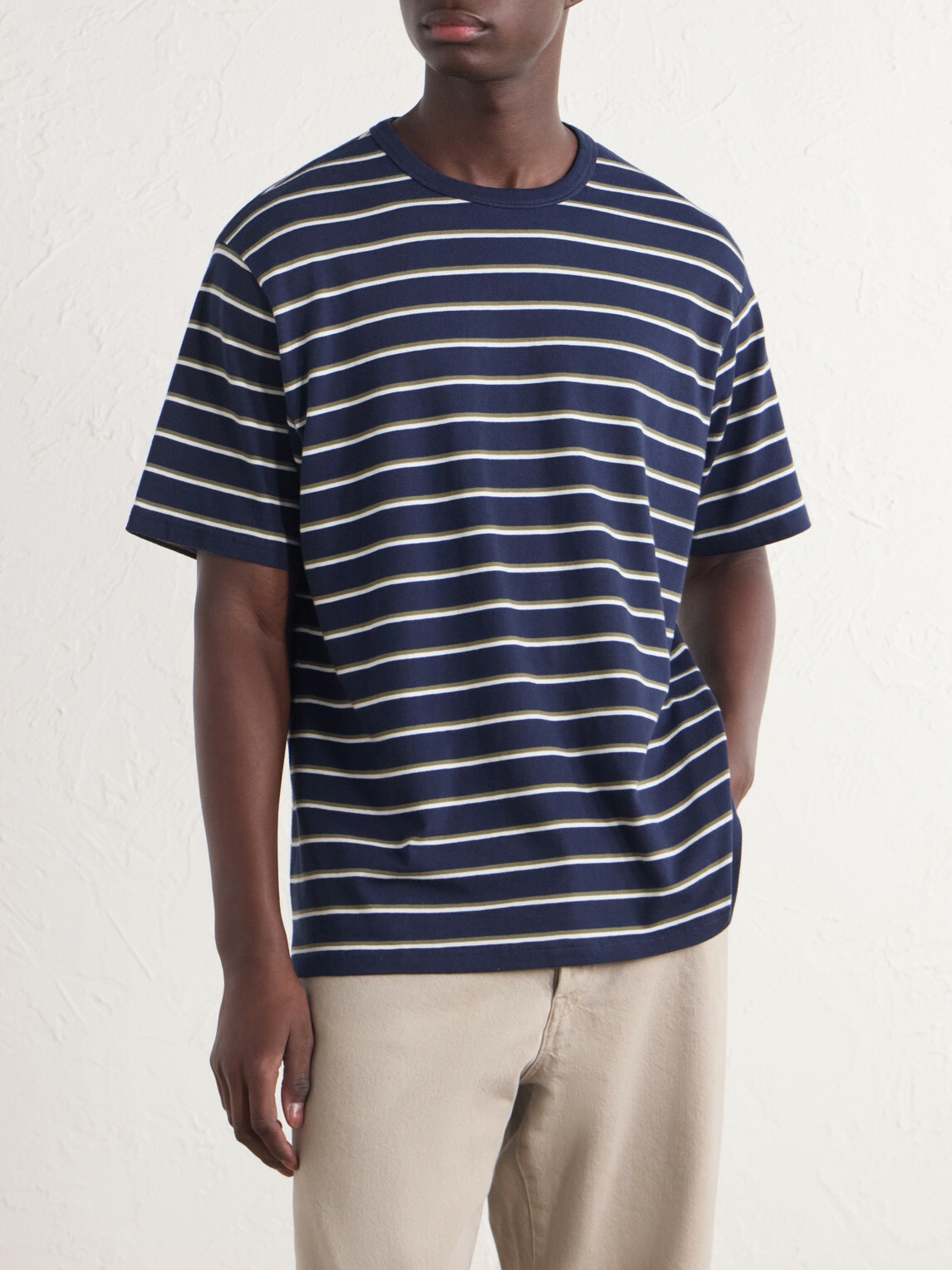 Aimé Leon Dore - Striped Cotton-Jersey T-Shirt - Blue