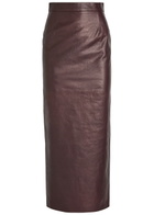 Skiim Huguette Leather Maxi Skirt Burgundy