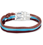 Rubinacci - Set of Three Silk and Sterling Silver Bracelets - Blue