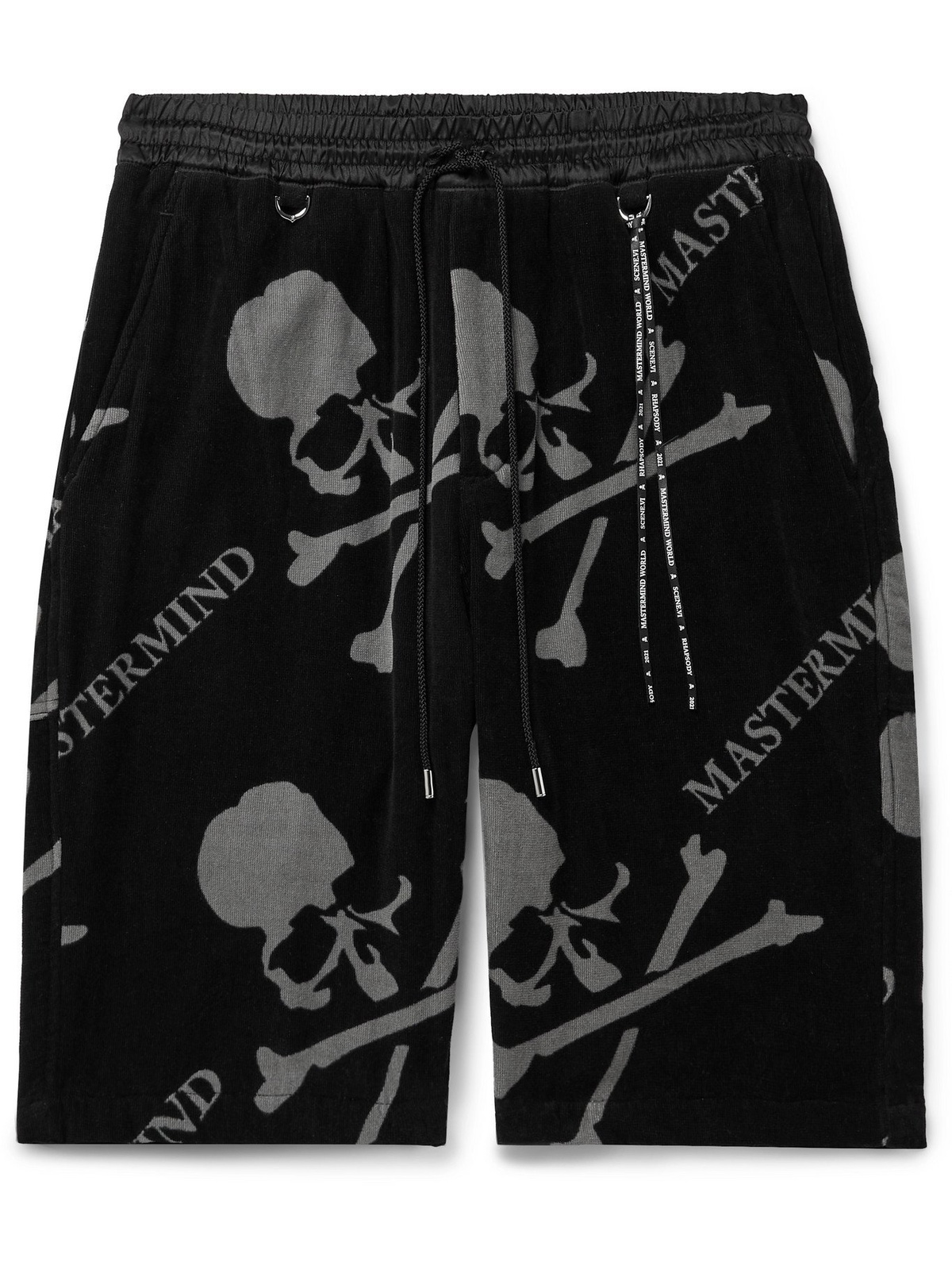 MASTERMIND WORLD - Cotton-Jacquard Terry Shorts - Black MASTERMIND WORLD