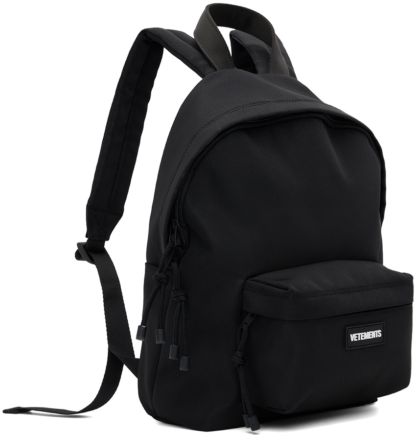 VETEMENTS Black Logo Patch Backpack