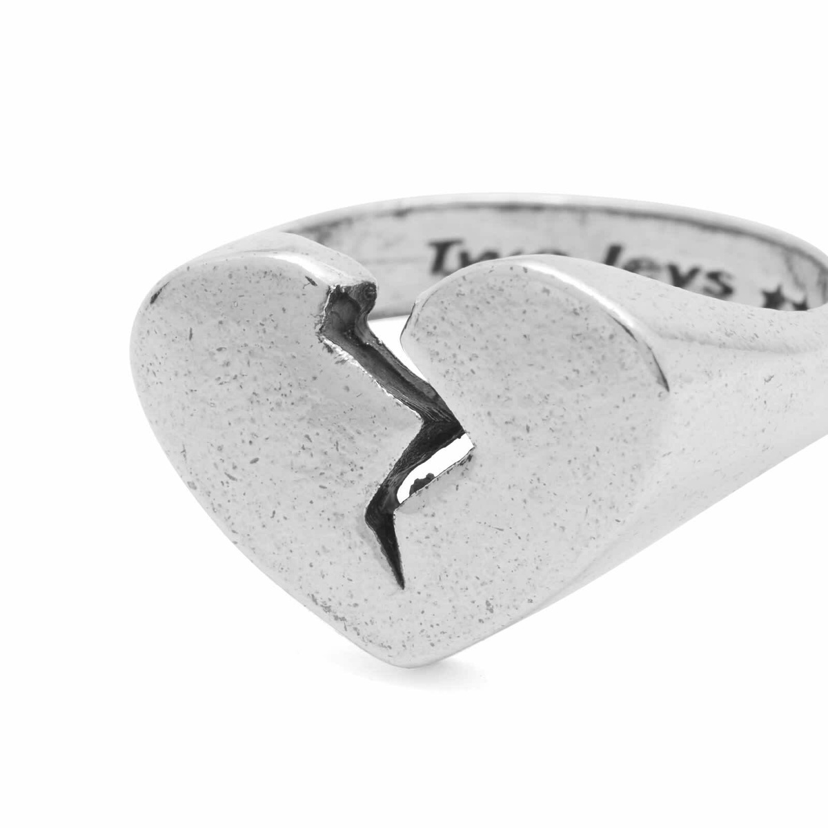 TwoJeys Men's Broken Heart Ring in Silver TwoJeys