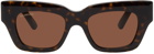 Balenciaga Tortoiseshell Square Sunglasses