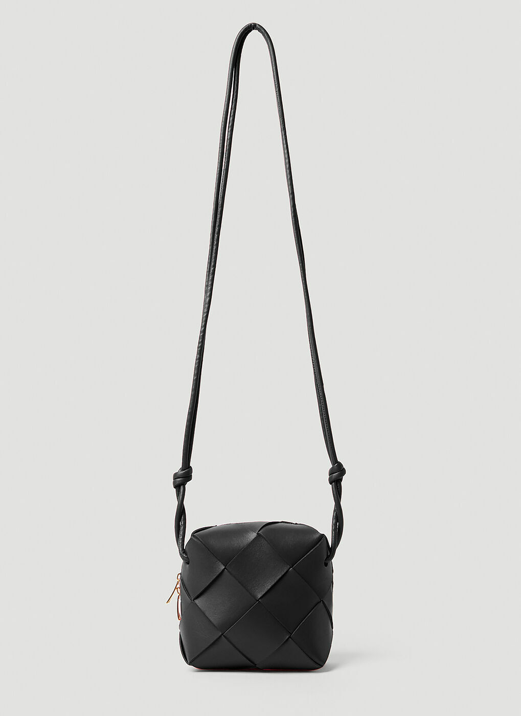 Black Hop small Intrecciato-leather shoulder bag