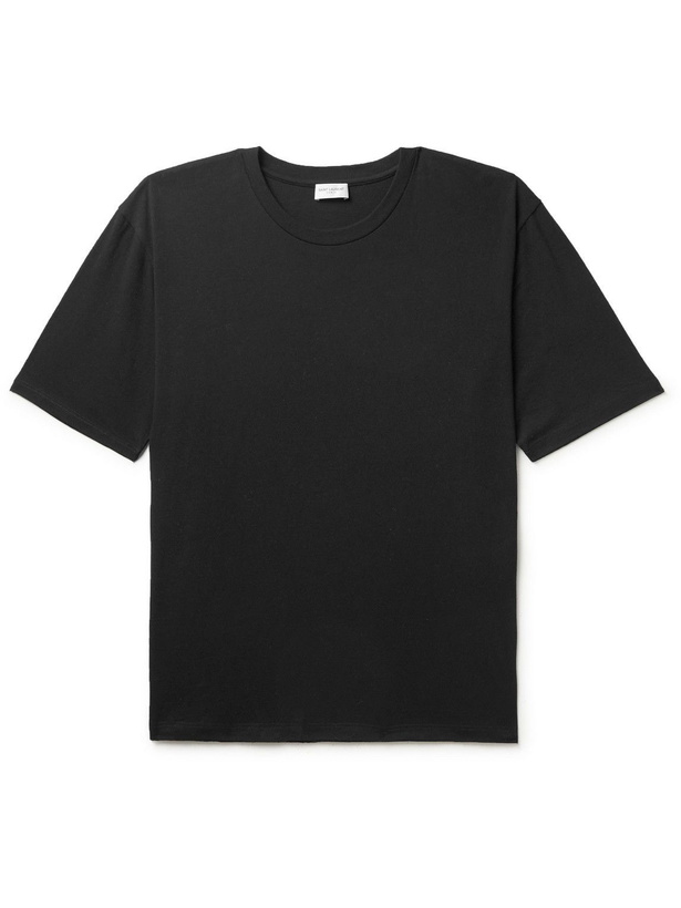 Photo: SAINT LAURENT - Cotton-Jersey T-Shirt - Black