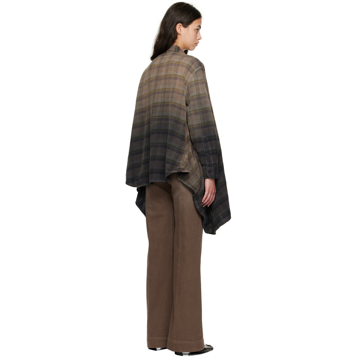 R13 Black Draped Front Shirt