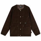 Taion Men's Work Crew Neck Down Jacket in Dark Brown