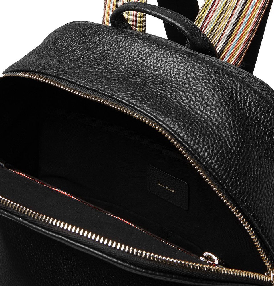 Paul Smith - Black Leather Signature Backpack