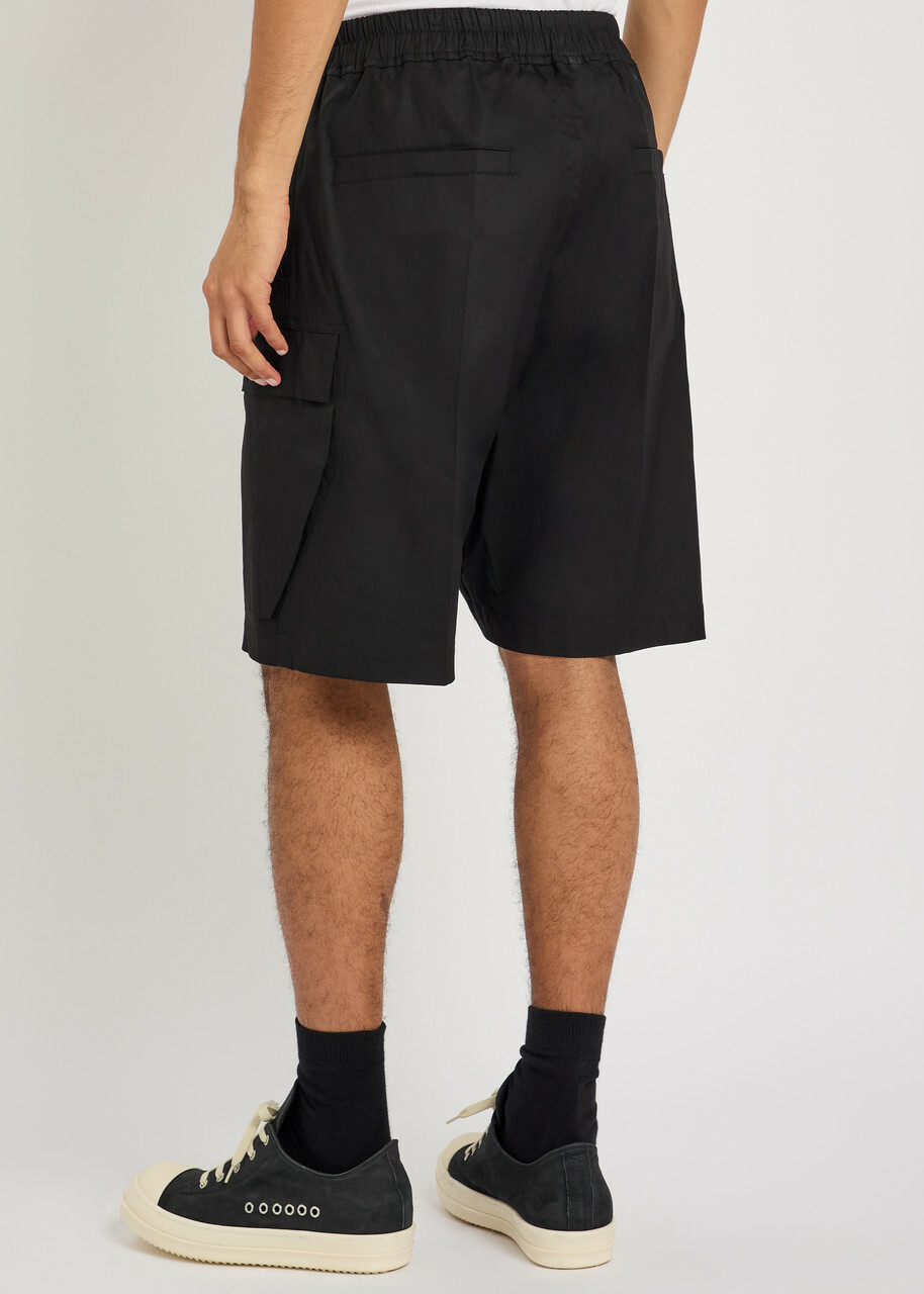 Rick Owens Cargobela Stretch-cotton Cargo Shorts Black
