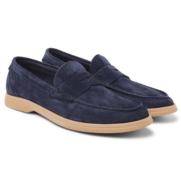 Photo: Brunello Cucinelli - Suede Penny Loafers - Men - Navy