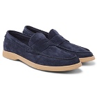 Brunello Cucinelli - Suede Penny Loafers - Men - Navy