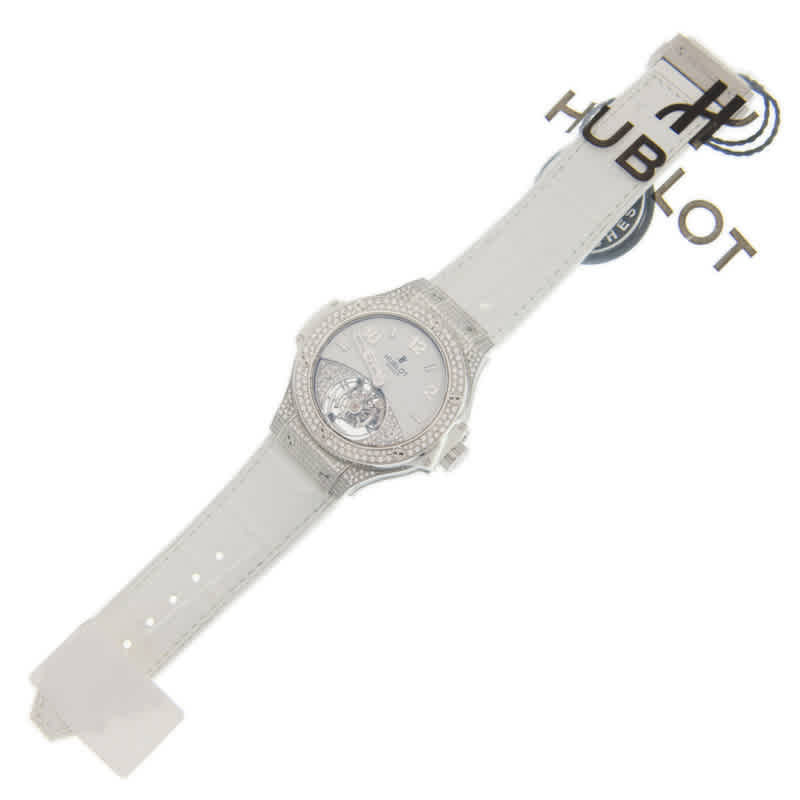 Hublot BIG BANG Tourbillon Hand Wind Diamond White Dial Mens Watch 345.SE.2010.LR.1704