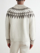 Hartford - Donegal Jacquard Wool-Blend Sweater - Neutrals