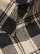 Off-White - Logo-Embroidered Checked Cotton-Flannel Shirt - Neutrals