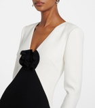 Roland Mouret Floral-appliqué crêpe gown