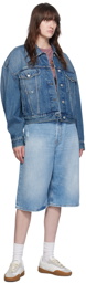 Acne Studios Blue Relaxed Cropped Fit Denim Jacket