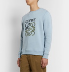 Loewe - Logo-Embroidered Loopback Cotton-Jersey Sweatshirt - Blue