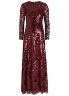 Needle & Thread Rosanna Sequin-embellished Tulle Gown Dark Red