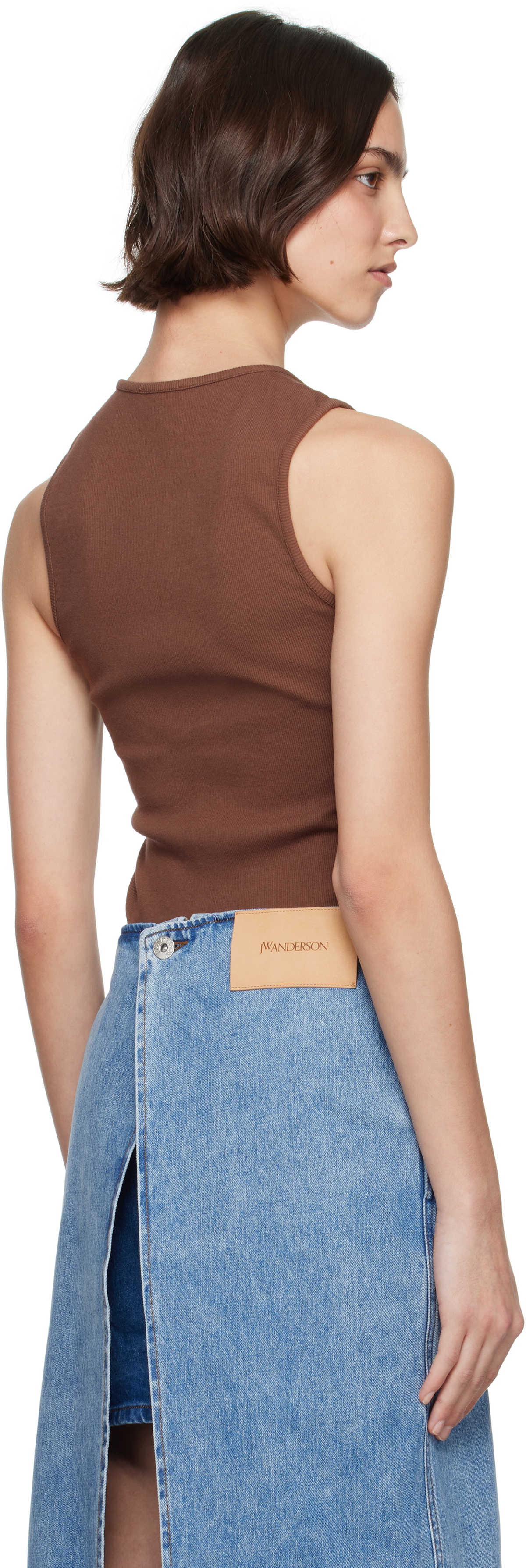 JW Anderson Brown Buttoned Tank Top