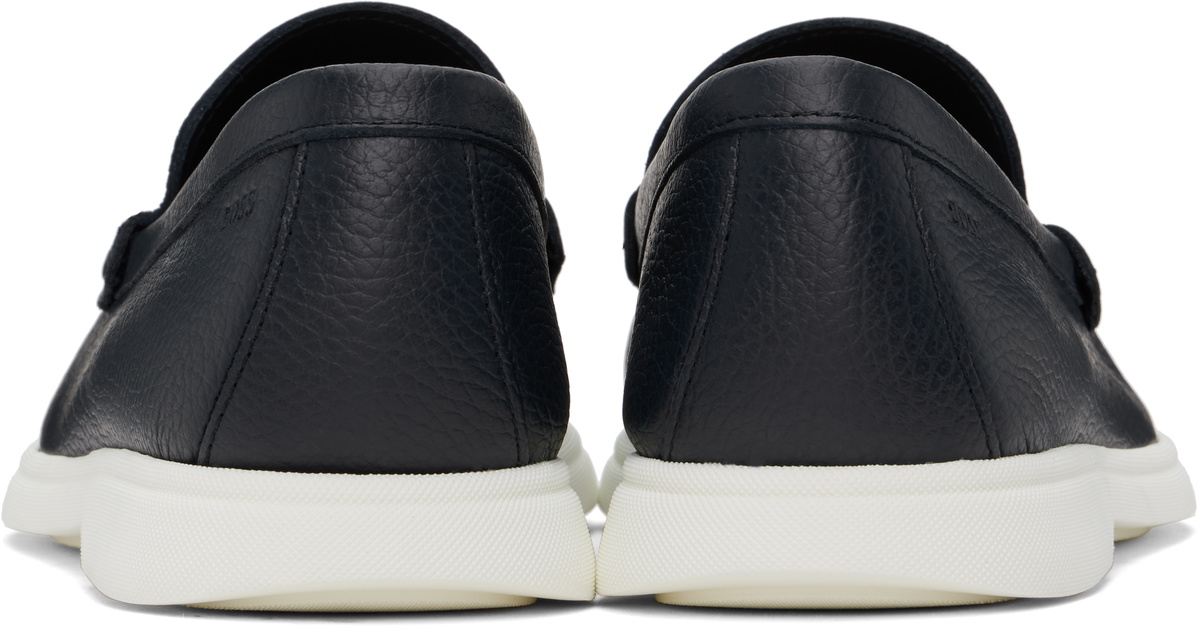 Boss Elegant Dark Navy Blue Leather Loafers Hugo Boss Navy Suede Loafer - Tassel Children Shoes main image 3