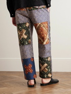 BODE - Straight-Leg Patchwork Cotton Trousers - Blue