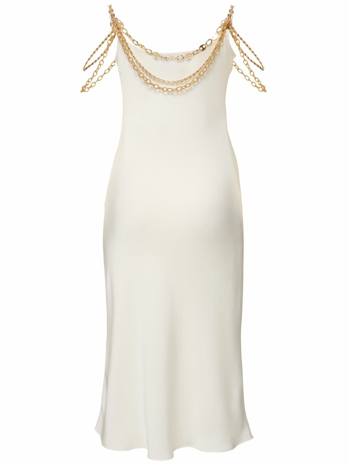 RABANNE Satin Mini Dress With Chain