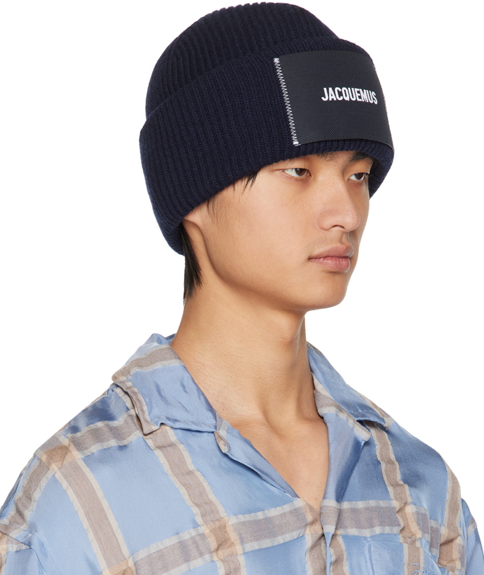 JACQUEMUS Navy Le Papier 'Le Bonnet' Beanie Jacquemus