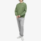 Sporty & Rich Men's Serif Logo Embroidered Crew Sweat in Moss