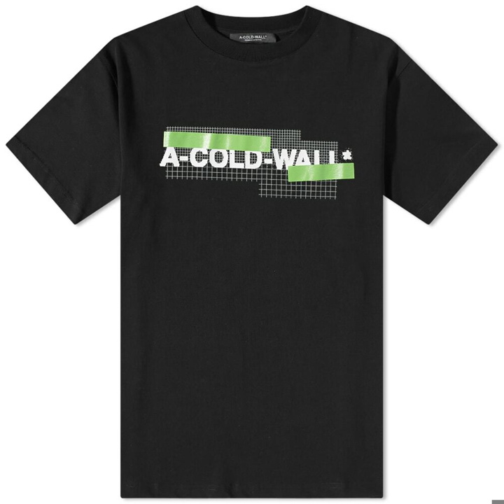 Photo: A-COLD-WALL* Men's Grid Logo T-Shirt in Black