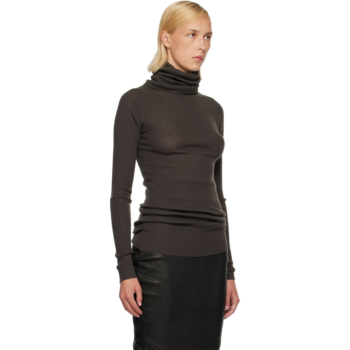 Rick Owens Gray Tower LS Tube Turtleneck