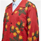 Bode Men's Marigold Wreath Shirt Jacket in Red