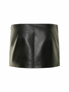 THE ANDAMANE Liza Low Rise Faux Leather Mini Skirt