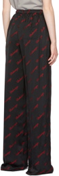 Balenciaga Black & Red Logo Lounge Pants