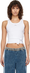 Diesel White Wrap-Around Crop Tank Top