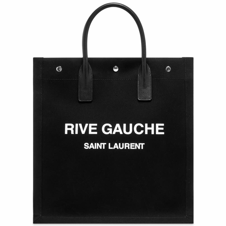 Photo: Saint Laurent Men's Rive Gauche Tote in Black/White