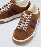 Gucci Gucci Ace Web Stripe suede sneakers