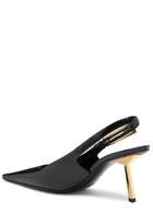 Saint Laurent Lee 75 Glossed Leather Slingback Pumps
