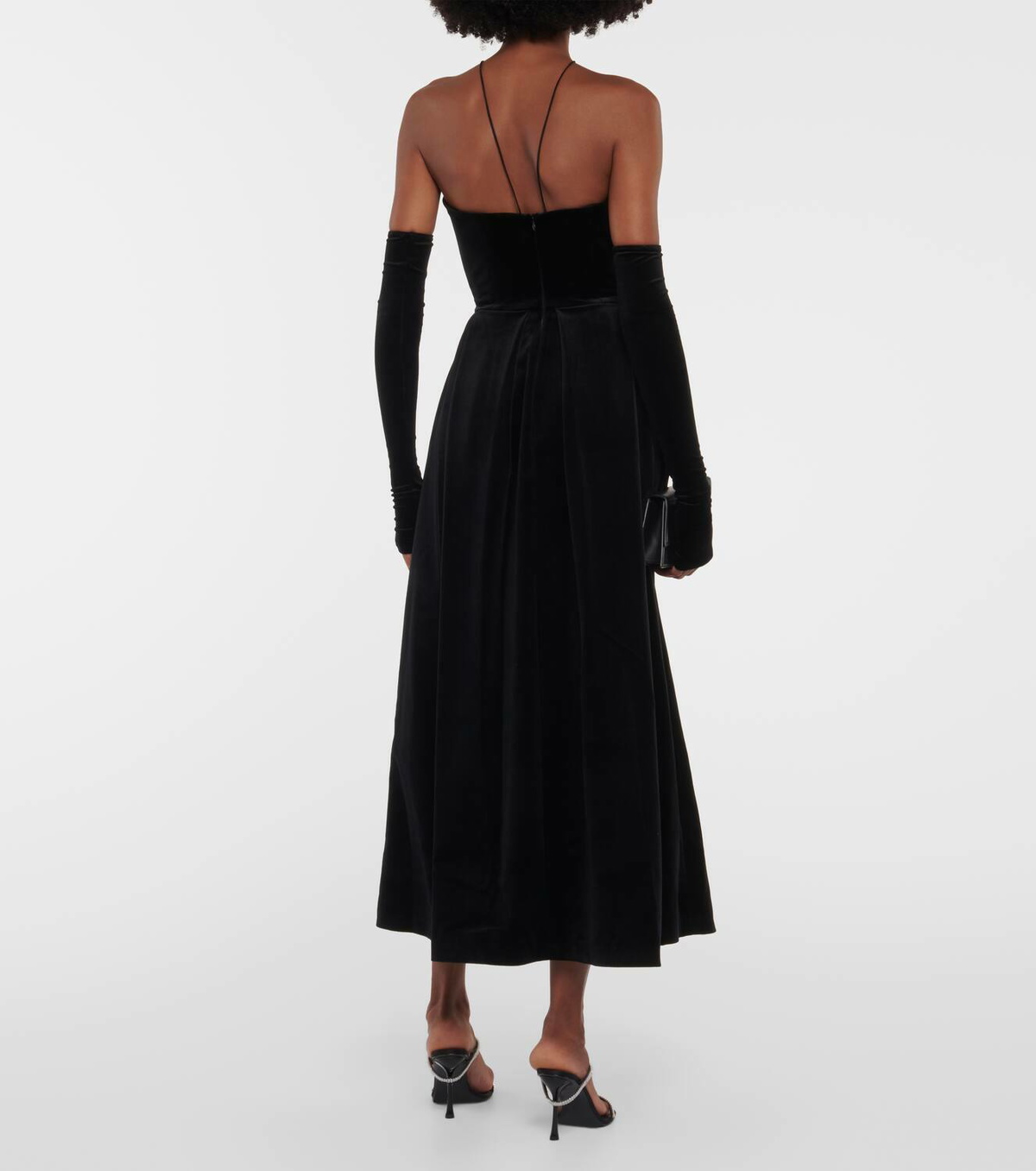 Alex Perry Off-shoulder velvet midi dress Alex Perry