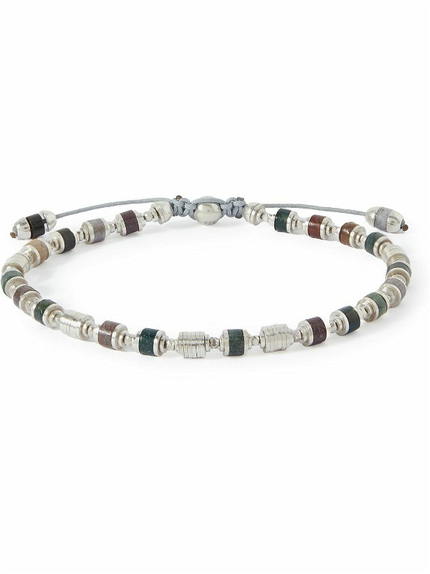 Photo: M. Cohen - Saguaro Sterling Silver, Agate and Cord Beaded Bracelet - White