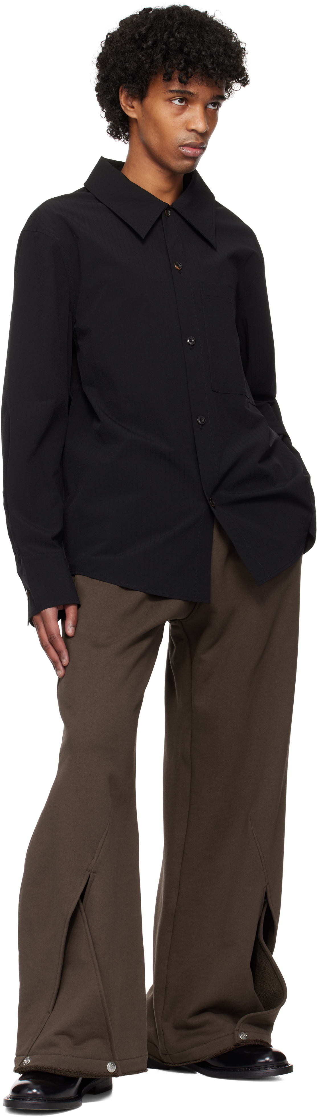 NULLUS Brown Intertwined Structure Sweatpants NULLUS