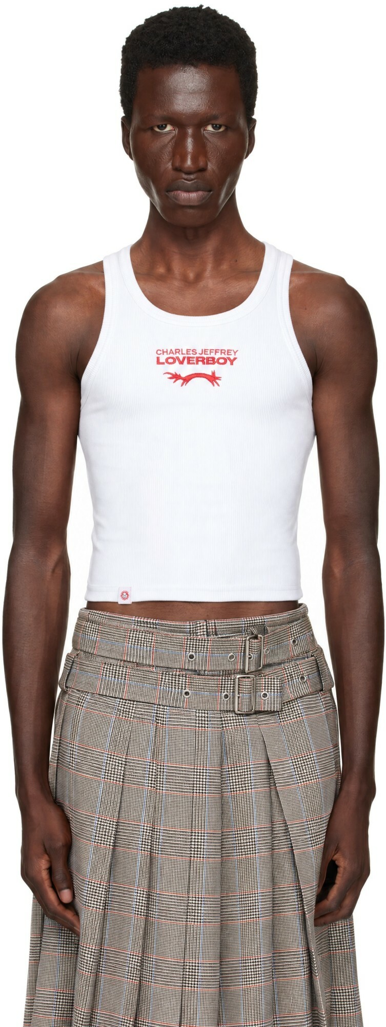 Charles Jeffrey LOVERBOY White Logo Tank Top