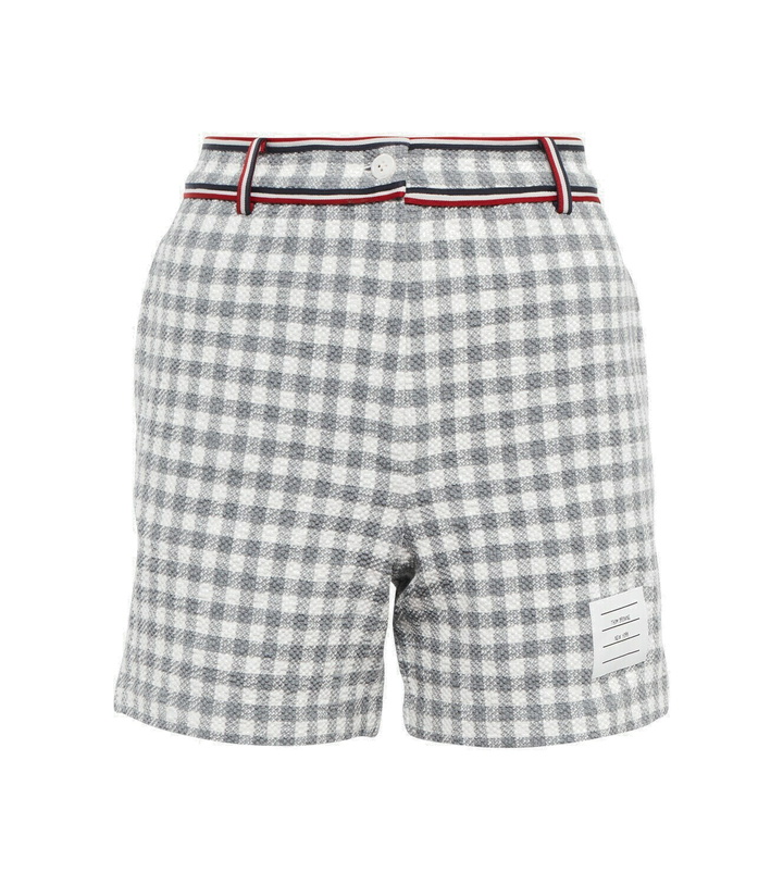Photo: Thom Browne - High-rise gingham cotton shorts