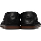 Versace Black Guanto Leather Loafers